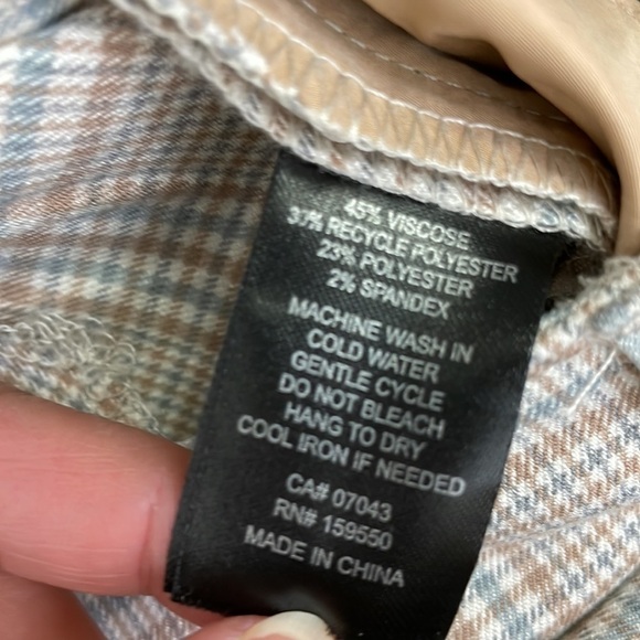 NWOT Joie plaid high waisted straight legs trousers - Picture 8 of 8